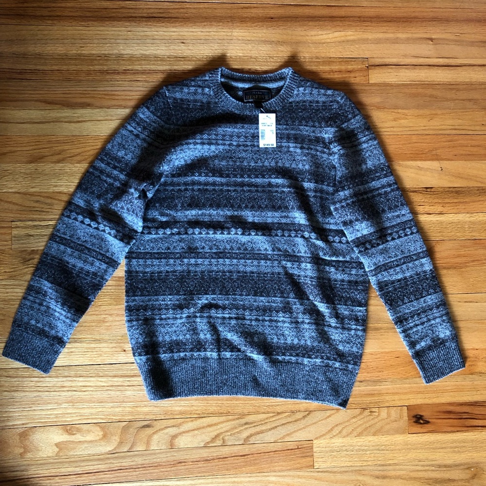 Jos. A. Bank Men's Gray Patterned Crewneck Sweater Small
